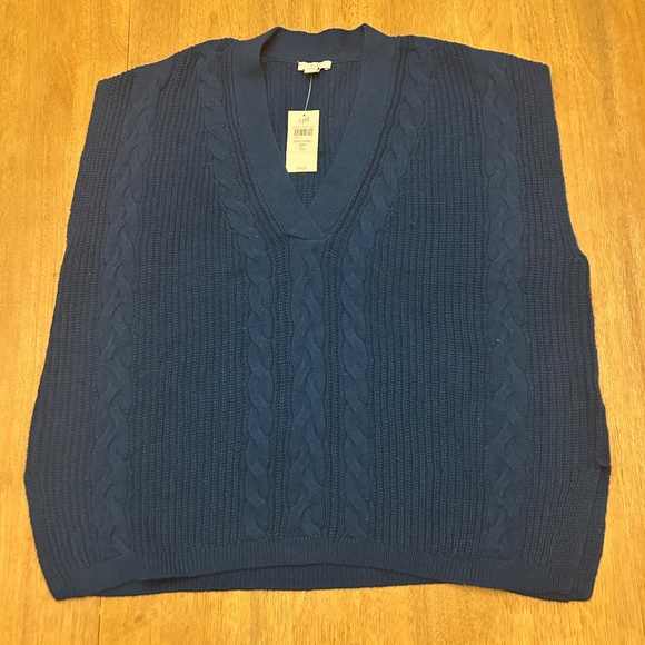Peacock blue J. Jill sweater vest, size Small Petite - Picture 1 of 5